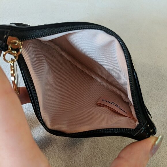 Giorgio Armani 2 Perfume Bags Pouches Makeup Small Black Sequin Patent Gold - Picture 12 of 15